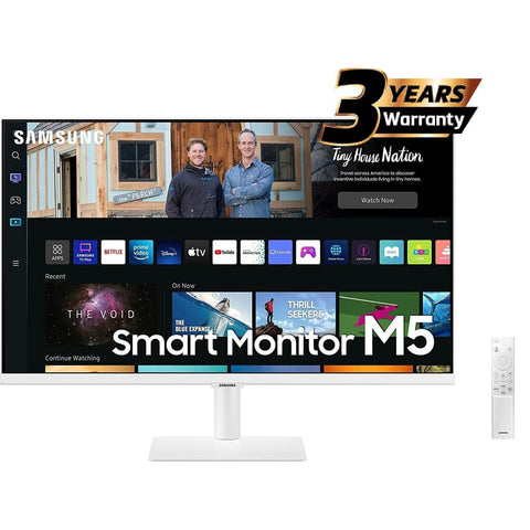 SAMSUNG Computer Monitors SAMSUNG M5 27" FHD HDR10 Smart Monitor - with Netflix, YouTube, HBO, Prime Video and Apple TV Streaming-Black or White