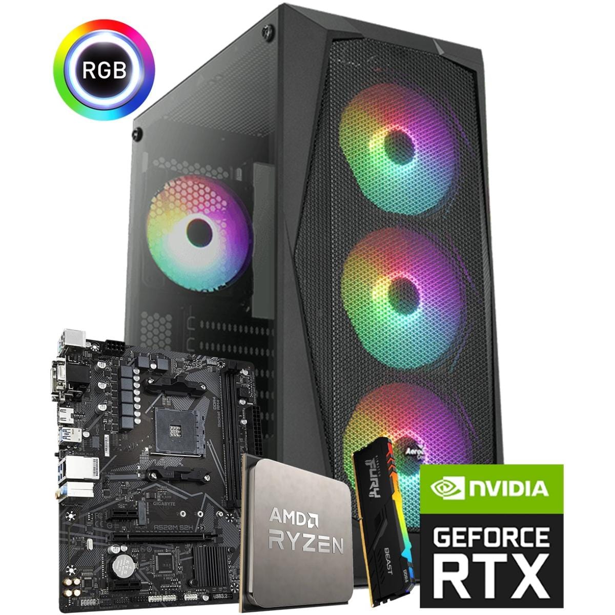 Best Buy For Online Shopping Desktop Computers AMD RYZEN 5 5600 // RTX 3060 16GB // 16GB RAM - Custom Build
