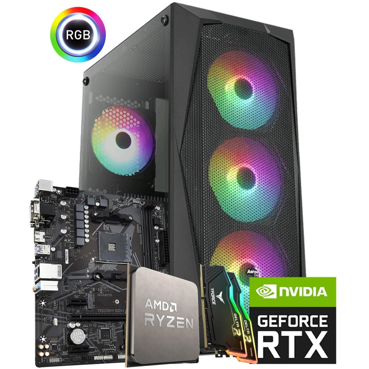 Best Buy For Online Shopping Desktop Computers AMD RYZEN 5 5600 // RTX 4060 8GB // 16GB RAM - PC Build