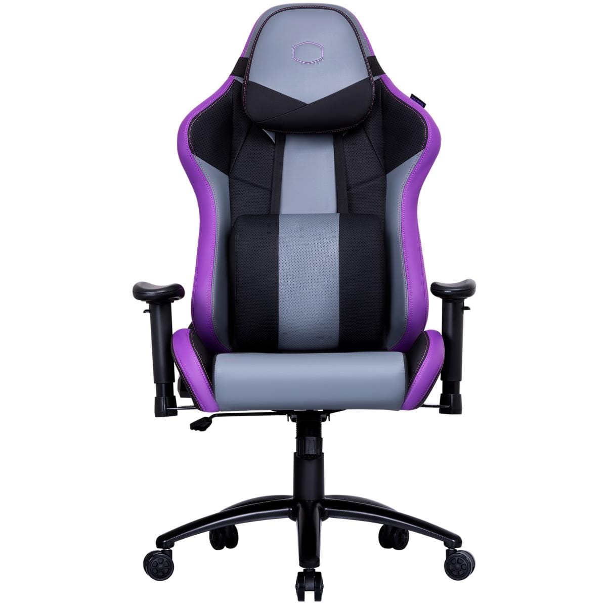 ASUS Gaming Chairs Cooler Master Caliber R3 Gaming Chair (Black -Purple), Steel Frame, Ultra Comfortable Memory Foam & PU, 2D Armrest, Up To 180° Recline & 150KG Max Weight Load