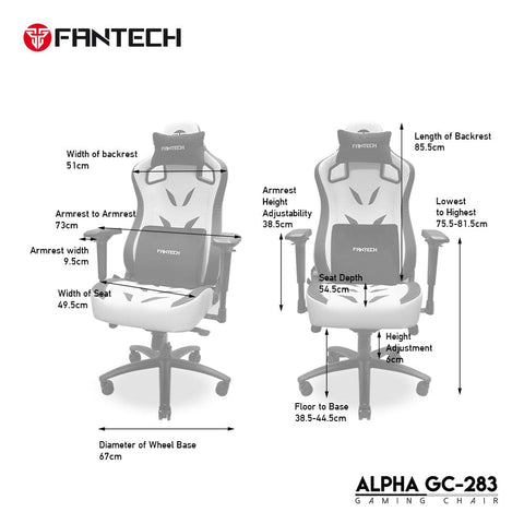FANTECH Gaming Chairs FANTECH ALPHA GC-283 GAMING CHAIR – BLACK
