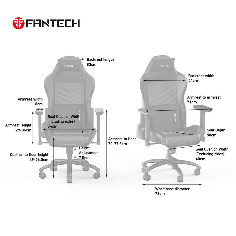 FANTECH Gaming Chairs FANTECH LEDARE GC192 GAMING CHAIR – GREY