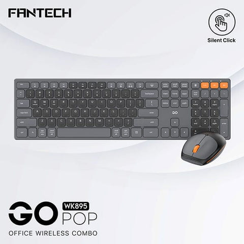 FANTECH Keyboard FANTECH WK895 GO Pop Office Wireless Keyboard Mouse Combo – BLACK (Arabic Keys)