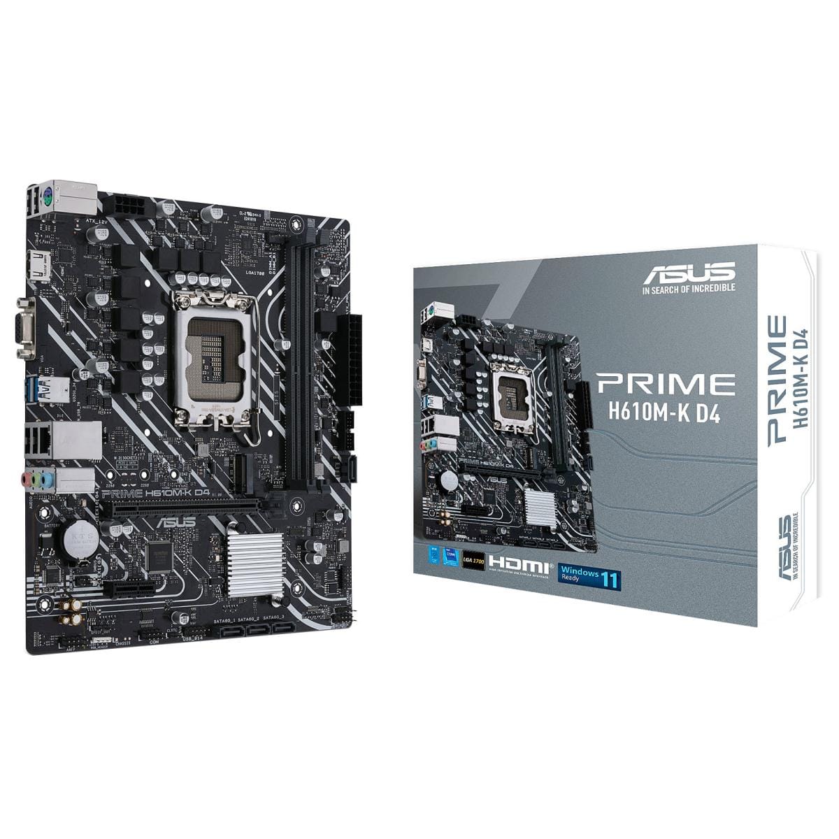 ASUS MOTHERBOARD ASUS PRIME H610M-K DDR4 LGA 1700, Intel 12th M.2, PCIe 4.0 ,USB 3.2 Gen1-mATX Motherboard