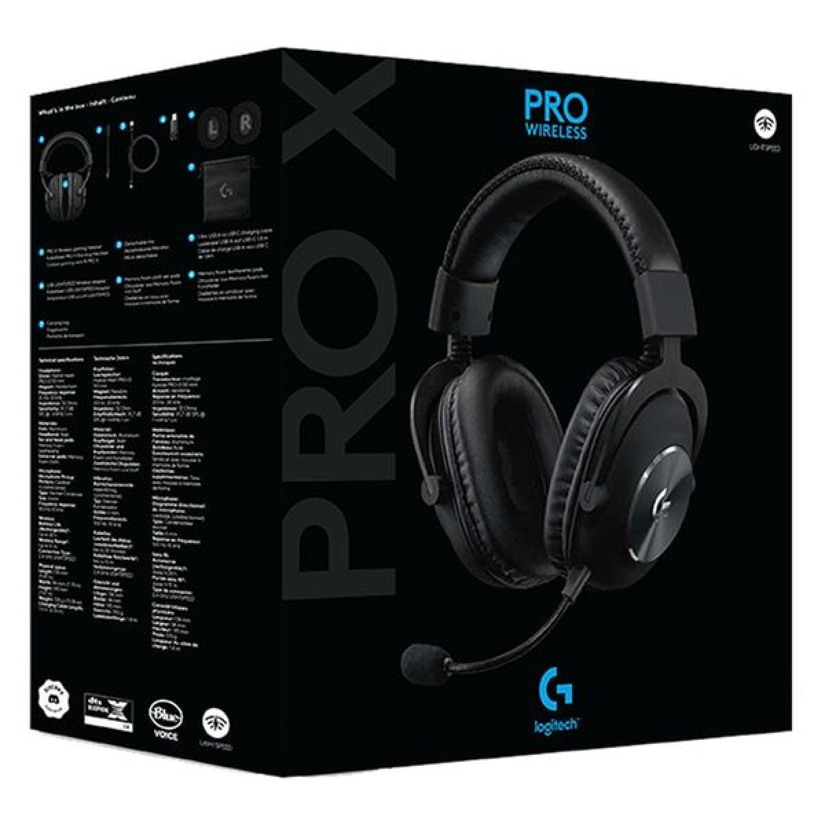 Microsoft Surface surface Logitech G PRO X Wireless Lightspeed Gaming Headset with BLUE VO!CE ADVANCED MIC TECHNOLOGY, DTS Headphone:X 2.0 Surround Sound 7.1, Up To 20h Battery Life