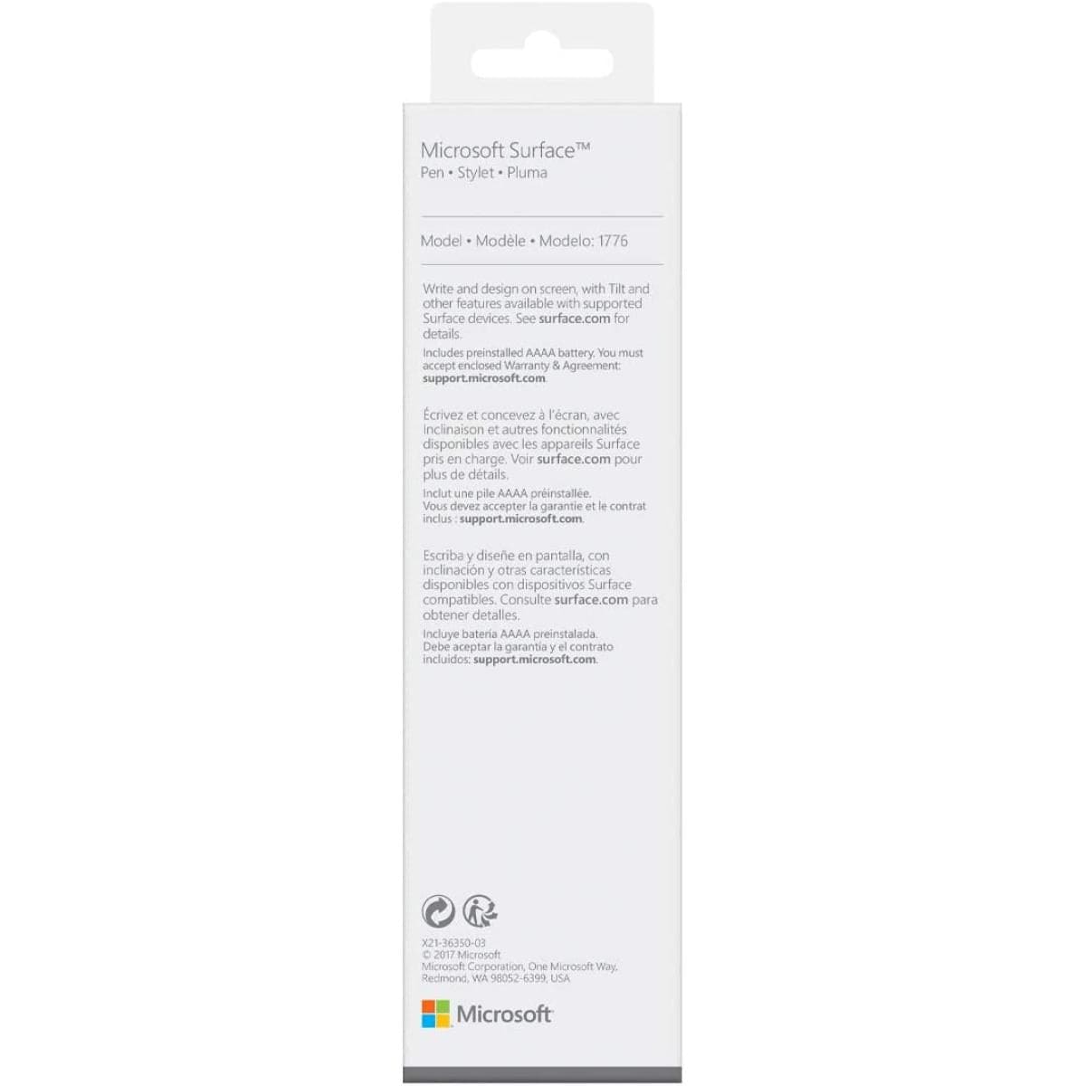 Microsoft Surface surface Microsoft Surface Pen stylus - Bluetooth 4.0 - platinum + Black