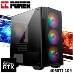 CC Power 4060TI-109 Gaming PC 12Gen Intel Core i5 6-Cores w/ RTX 4060 TI 8GB DDR6 & Advance Air Cooler