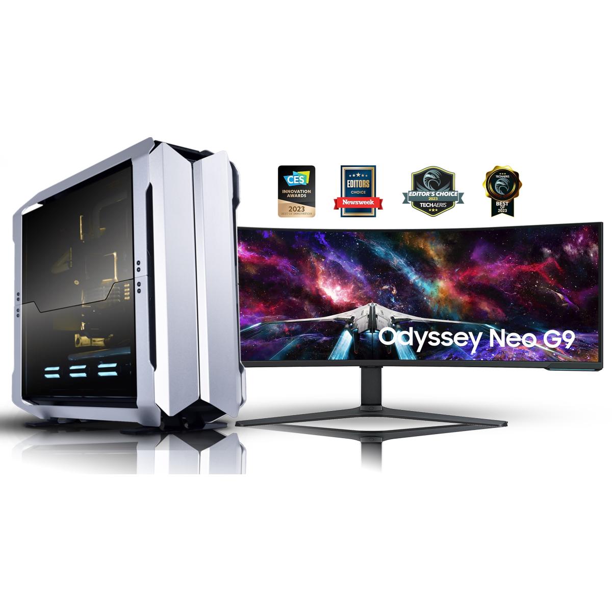 INTEL CORE i9 14900K // RTX 4090 24GB // 196GB RAM DDR5 // Samsung Odyssey Neo G9 57" DUHD (Dual 4K) Curved Monitor, Mini-Led, 240Hz, 1ms(GTG) - Extreme Build