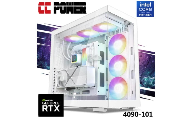 CC Power 4090-101 Gaming PC 14Gen Intel Core i9 K-Series 24-Cores w/ Nvidia RTX 4090 24GB & Liquid Cooler