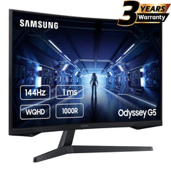 SAMSUNG Computer Monitors SAMSUNG 32" Odyssey G5 2K WQHD (2560 X 1440) VA, HDR10 Gaming Monitor with 1000R Curved Screen, 144Hz, 1ms, FreeSync Premium