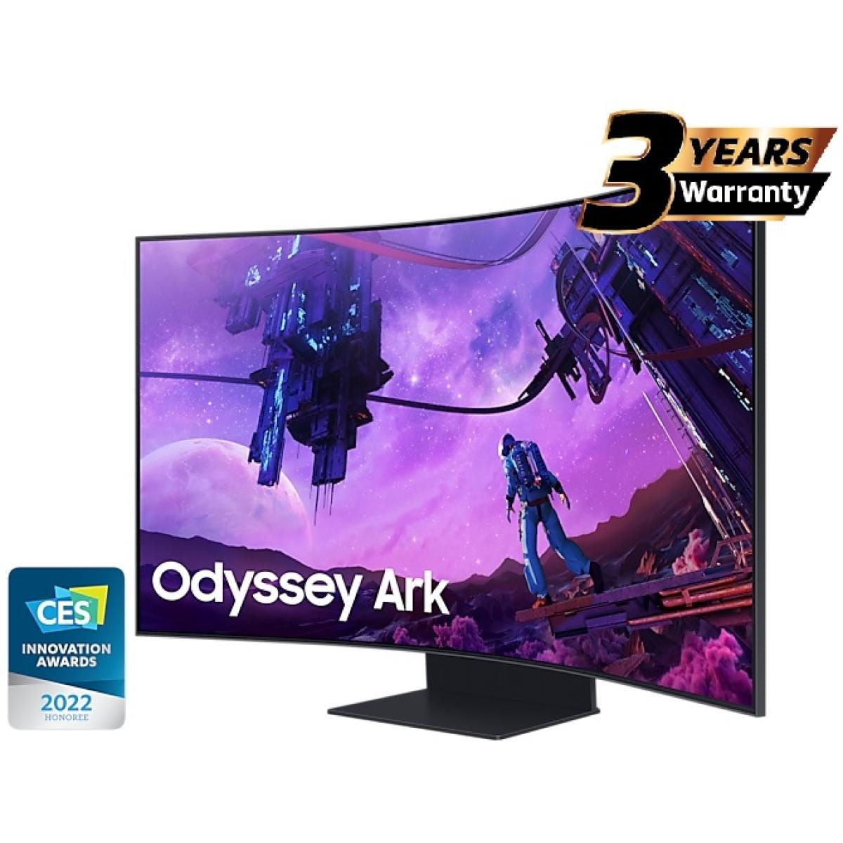 SAMSUNG Computer Monitors Samsung Odyssey ARK Smart 55" 4K UHD Curved Quantum Matrix Mini-Led, 165Hz 1ms(GTG), HDR 2000, 95% DCI Coverage PRO Colors, FreeSync Premium Pro, w/ Dolby Atmos Speakers & HAS Stand
