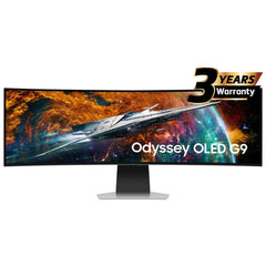 SAMSUNG Computer Monitors Samsung Odyssey OLED G9 (CG93) 49" DQHD Curved Gaming Monitor w/ Neo Quantum Processor Pro, (QD OLED), 240Hz, 0.03ms(GTG), HDR10+, 10bit, 1B Colors, FreeSync Premium Pro, w/ Core Sync, Speakers & Ergonomic Stand