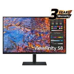 SAMSUNG Computer Monitors Samsung S8 (B800) 27" 4K UHD IPS USB TYPE-C Flat Business Monitor, 60Hz, 5MS,10 Bit, HDR400, Ethernet, Adjustable, Bezel-Less Display w/ DCI-P3 98% Pro Color Samsung