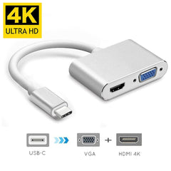 NON Convertor Type-C to HDMI VGA Converter