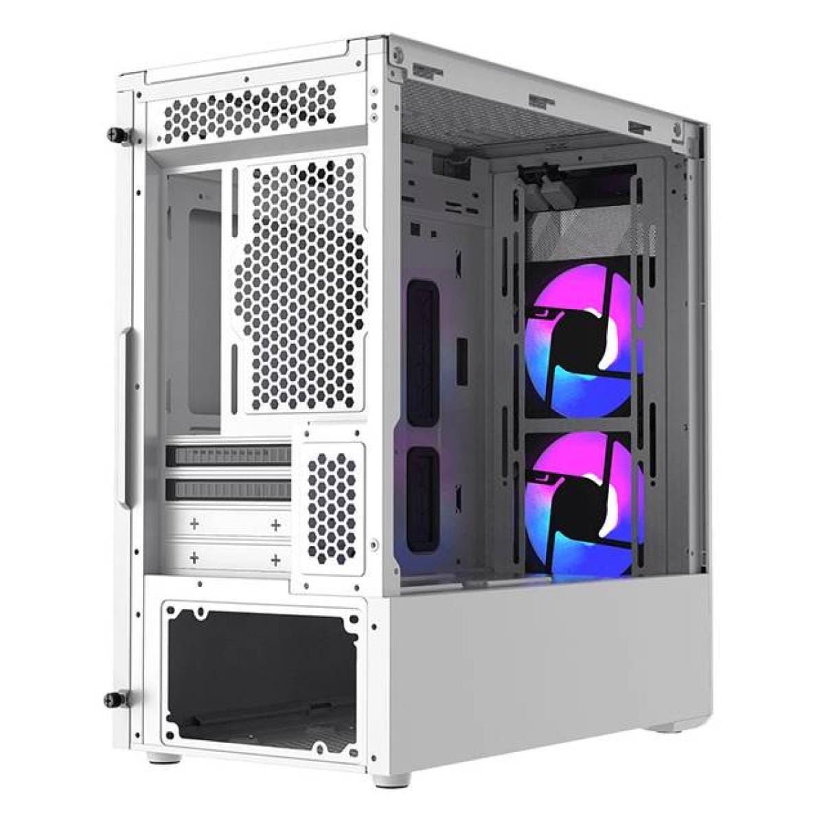 COOLER MASTER COOLER MASTER MasterBox TD300 Mesh White Mini Tower Tempered Glass Gaming Case w 2x ARGB Fans