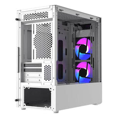 COOLER MASTER COOLER MASTER MasterBox TD300 Mesh White Mini Tower Tempered Glass Gaming Case w 2x ARGB Fans