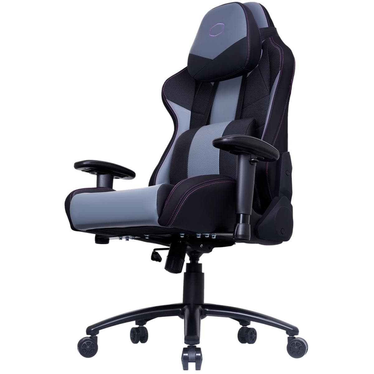 ASUS Gaming Chairs Cooler Master Caliber R3 Gaming Chair (Black -Purple), Steel Frame, Ultra Comfortable Memory Foam & PU, 2D Armrest, Up To 180° Recline & 150KG Max Weight Load