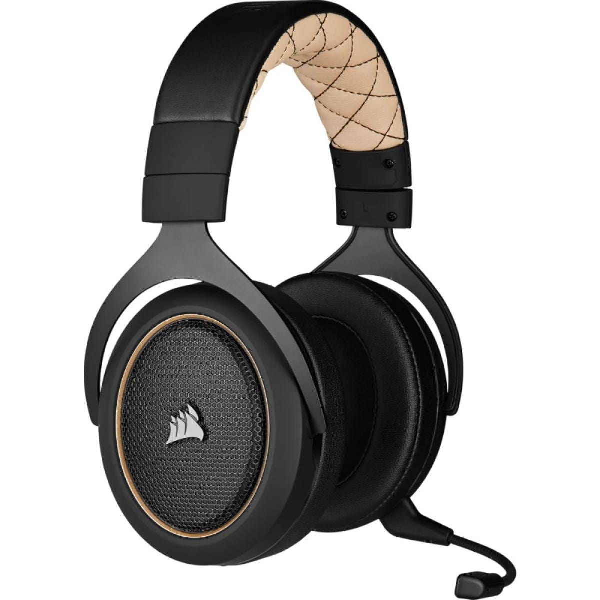 CORSAIR GAMING HEADSET Corsair HS70 PRO 7.1 Surround Wireless Low-Latency 2.4GHz Gaming Headset w/ Memory Foam & Noise Cancelling Mic— Cream