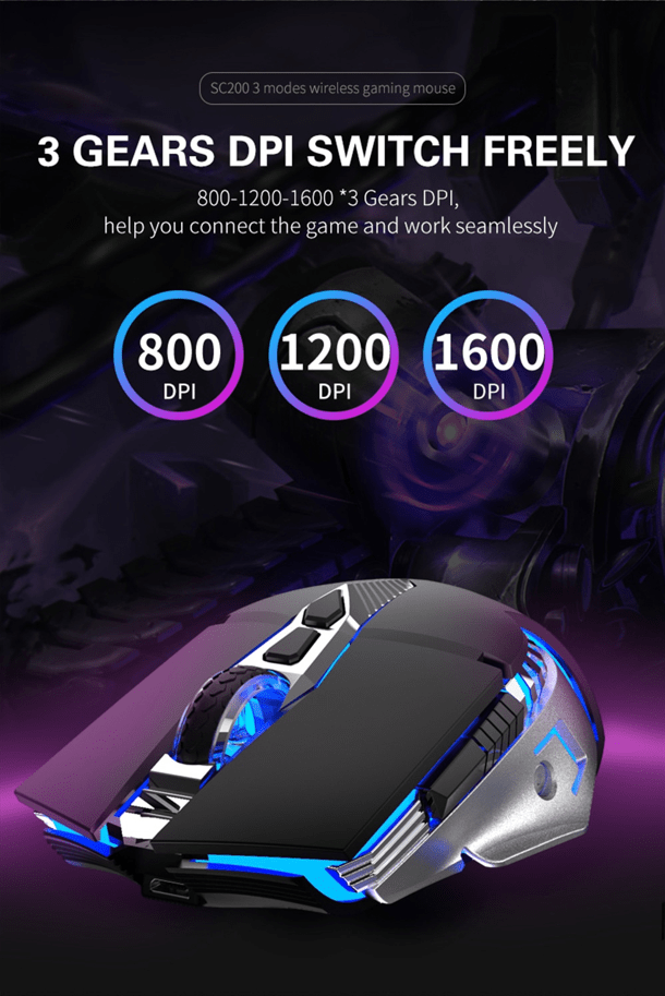 AULA GAMING MOUSE AULA sc200 Rechargeable Bluetooth Gaming Mouse RGB