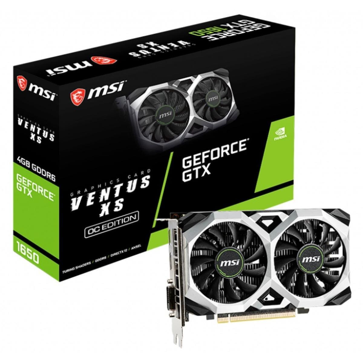 MSI GPU MSI NVIDIA GeForce 1650 4GB VENTUS XS OC GDDR6 - Graphics Card