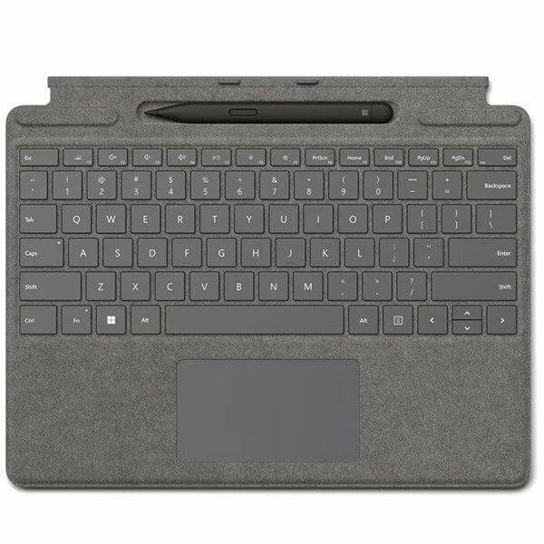 Microsoft Surface Keyboard Platinum Microsoft Surface Pro Signature Keyboard for Pro 8, Pro 9, Pro x, with Slim Pen 2 English Arabic – Platinum + Sapphire