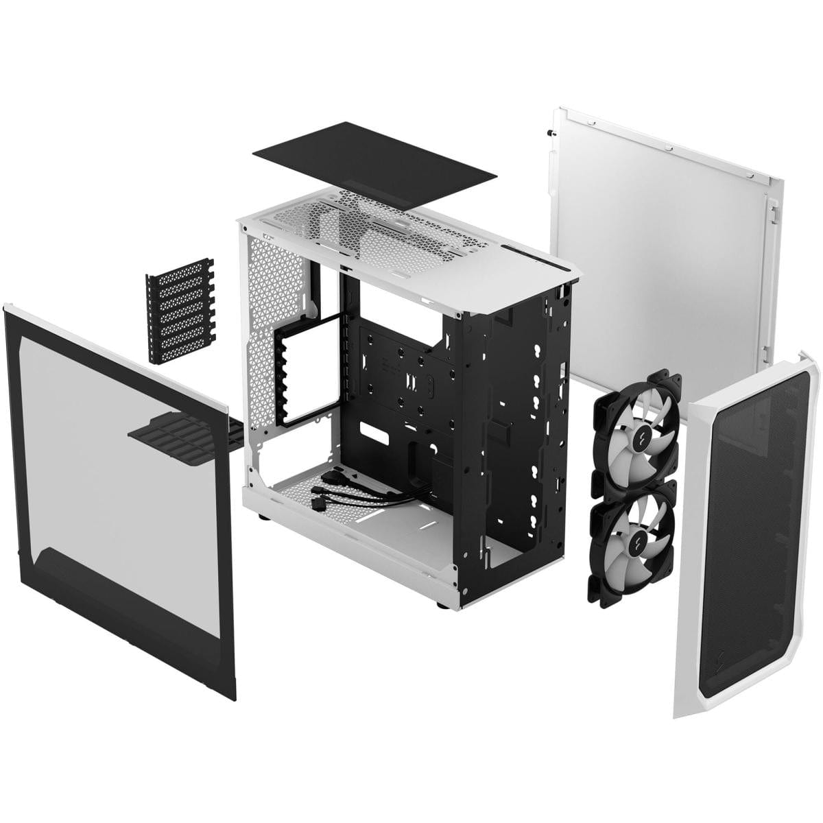 Fractal PC CASE Fractal Design Focus 2 (White) Mesh Mid-Tower Airflow RGB Direct Performance Gaming Case w/ (Front) Aspect 14 RGB 2 x 140 mm Fans
