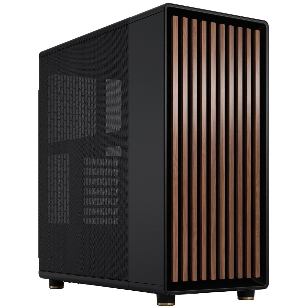 Fractal PC CASE Fractal Design North (Charcoal Black Mesh Ventilated Side) Mid-Tower Elegance Front Wood Gaming Case w/ Type-C & (Front) 2 x 140 mm PWM Fans