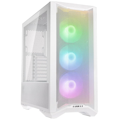 LIAN LI PC CASE Lian Li LANCOOL 2 MESH C RGB ATX Mid Tower Tempered Glass Gaming Case W/ Type-C & 3X120mm ARGB Fans - Snow White