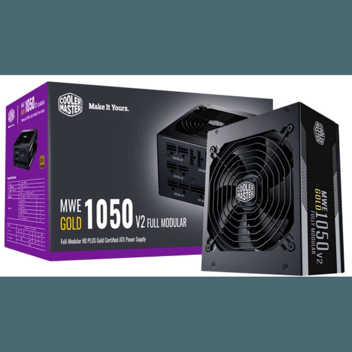 COOLER MASTER POWER SUPPLY Cooler Master MWE Gold 1050 V2 ,1050W Fully Modular  80+ Gold  Certified,RTX Ready,140mm Silent Fan Power Supply