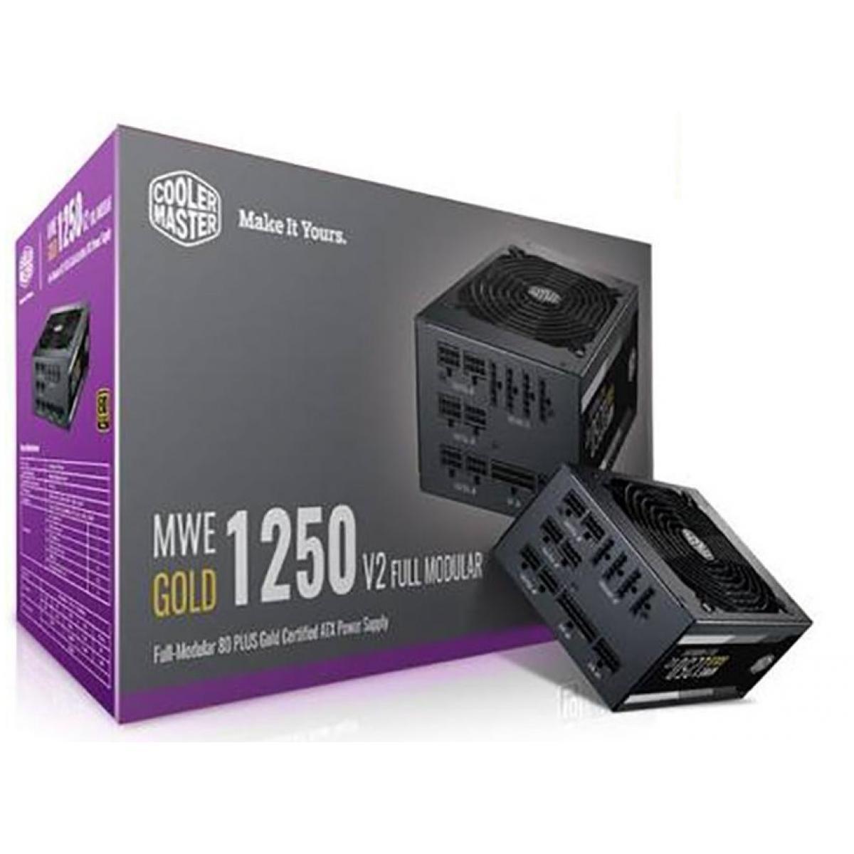COOLER MASTER POWER SUPPLY Cooler Master MWE Gold 1250 V2 ,1250W Fully Modular 80+ RTX Ready,140mm Silent Fan Power Supply