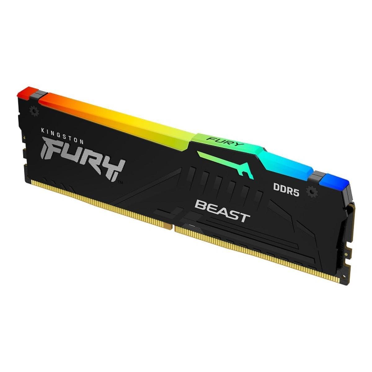 HYPERX RAM KingSton Fury Beast RGB Single 16GB DDR5 5600MT/s-CL40 Desktop Memory