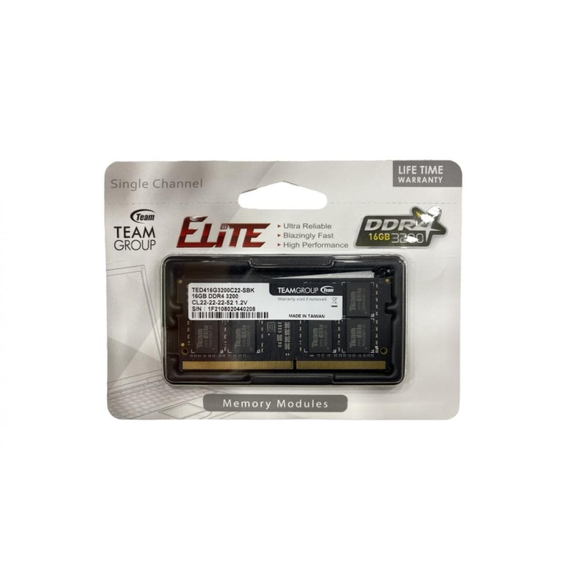 TEAMGROUP RAM TeamGroup elite so-dimm single 16gb 3200mhz cl22 ddr4 laptop memory