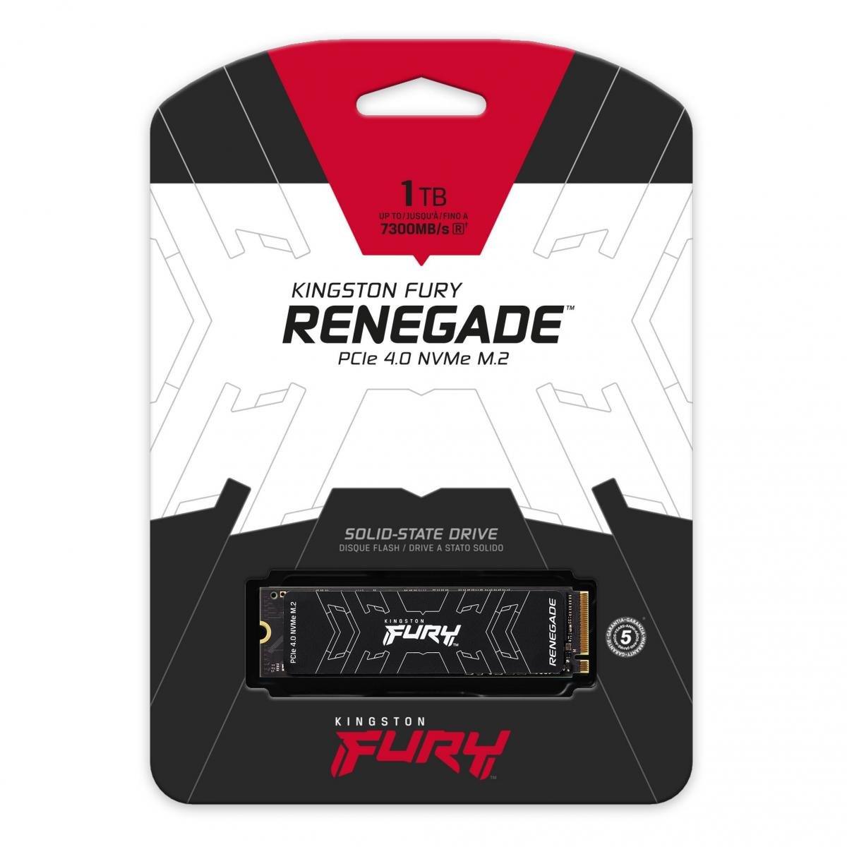 KINGSTON Solid State Drive Kingston FURY Renegade 1TB PCIe4.0 NVMe M.2 SSD-Sequential Read/Write (7300/6000 MB/s)