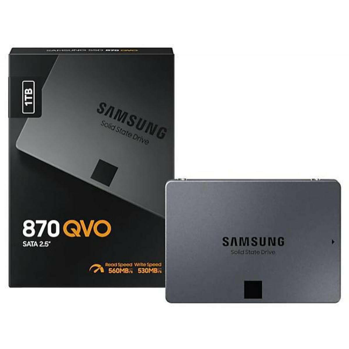 SAMSUNG Solid State Drive Samsung SSD 870 QVO 1TB, Form Factor 2.5”, Intelligent Turbo Write,V-NAND reliability Latest 4-bit MLC technology, Black
